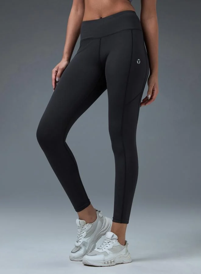 Technosport Women Solid 2-Way Stretch Tights